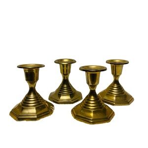 Vintage Brass Hexagon Candle Holders